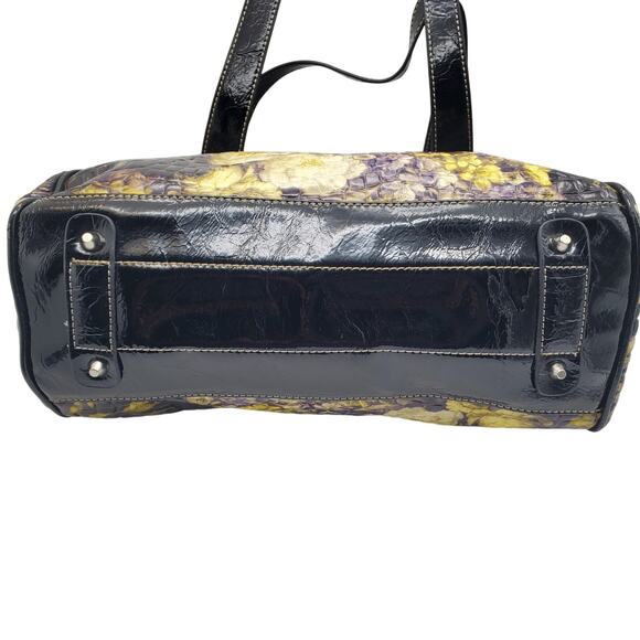 Maddie Clare Croc Embossed Tote Handbag Yellow Purple Rose Purse Shoulder Bag - Picture 5 of 16